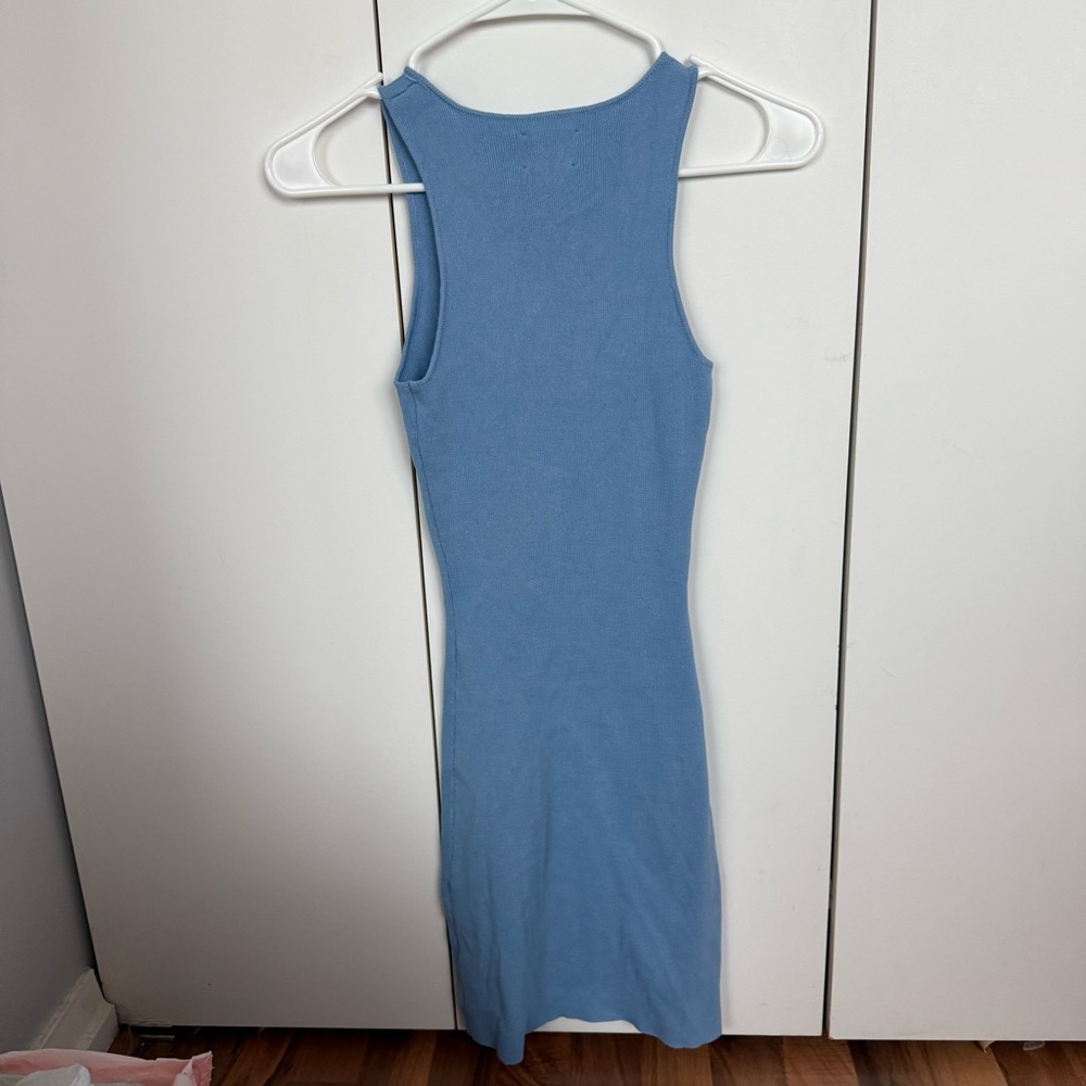 NWOT ASOS Light Blue Ribbed Mini Dress - Picture 5 of 5